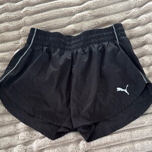 Puma Women's Black Athletic Shorts with Logo